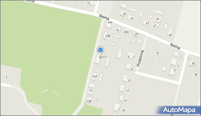 Czersk, Bema Józefa, gen., 20, mapa Czersk