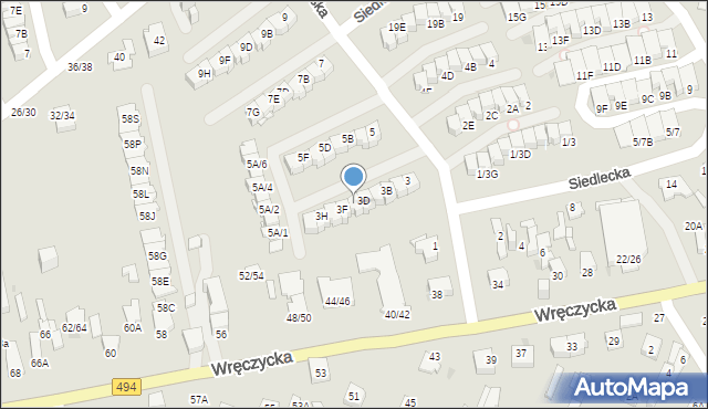 Częstochowa, Bełchatowska, 3E, mapa Częstochowy