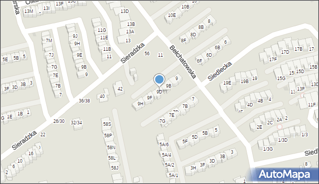 Częstochowa, Bełchatowska, 9D, mapa Częstochowy