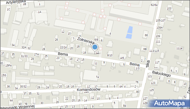 Częstochowa, Bema Józefa, gen., 12/14, mapa Częstochowy