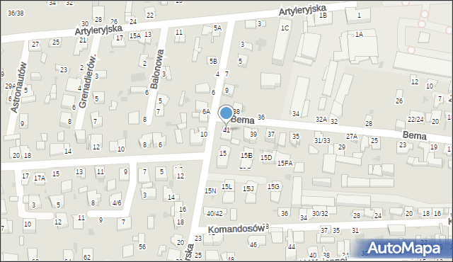 Częstochowa, Bema Józefa, gen., 41, mapa Częstochowy