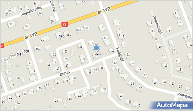 Człuchów, Bema Józefa, gen., 37, mapa Człuchów