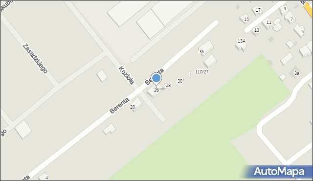 Człuchów, Berenta Józefa, 26, mapa Człuchów
