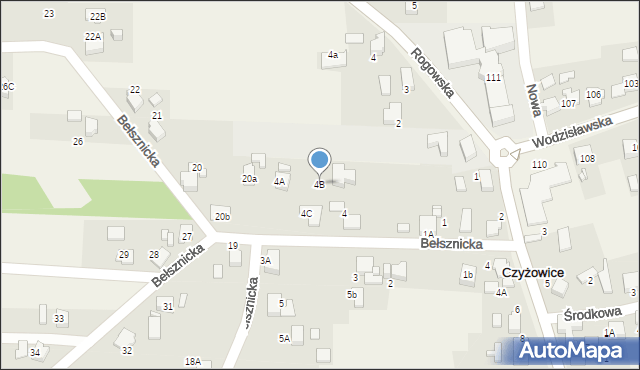 Czyżowice, Bełsznicka, 4B, mapa Czyżowice