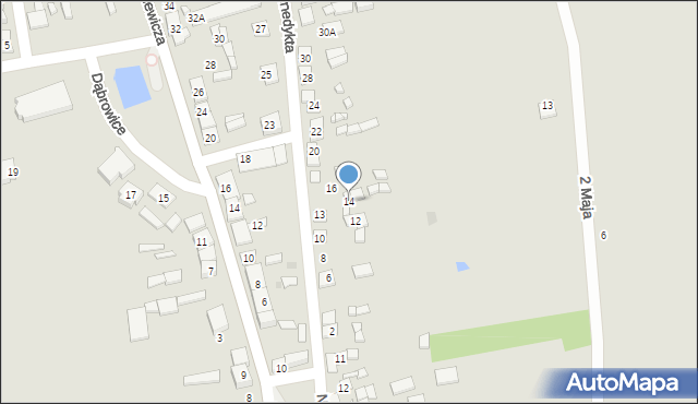 Dąbrowice, Benedykta, 14, mapa Dąbrowice