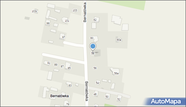 Dys, Bernatówka, 58, mapa Dys