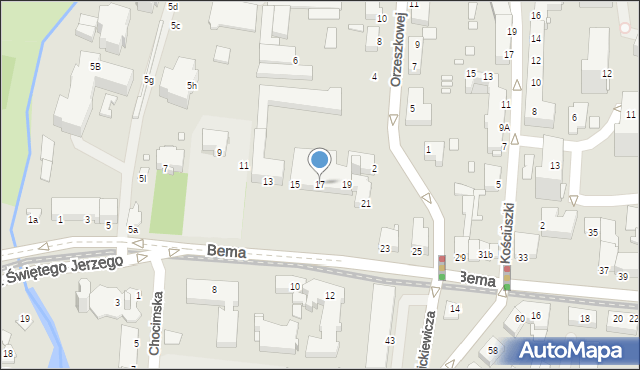 Elbląg, Bema Józefa, gen., 17, mapa Elbląga