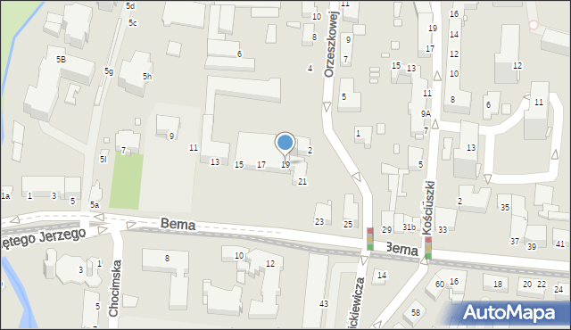 Elbląg, Bema Józefa, gen., 19, mapa Elbląga