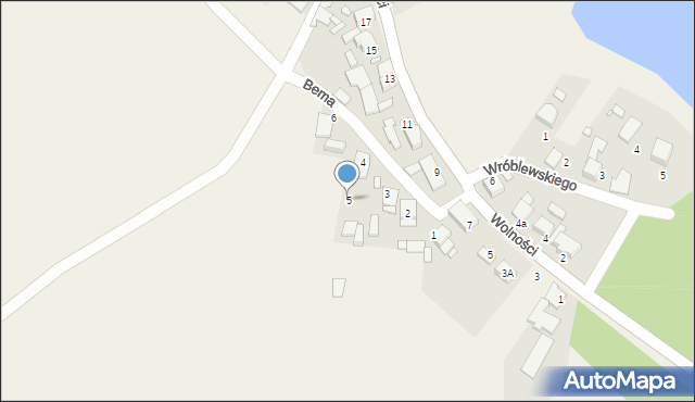 Gąsiorowice, Bema Józefa, gen., 5, mapa Gąsiorowice