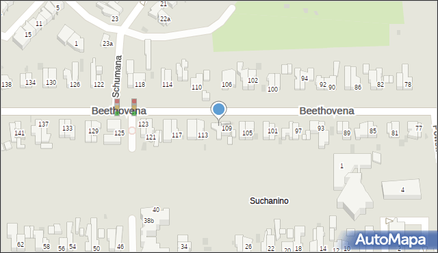 Gdańsk, Beethovena Ludwika, 111, mapa Gdańska