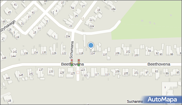 Gdańsk, Beethovena Ludwika, 116, mapa Gdańska