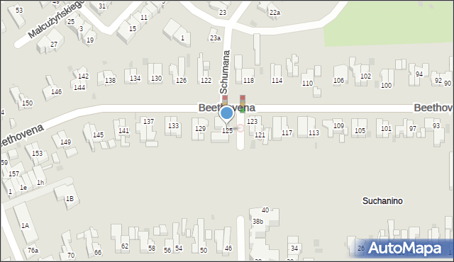 Gdańsk, Beethovena Ludwika, 125, mapa Gdańska