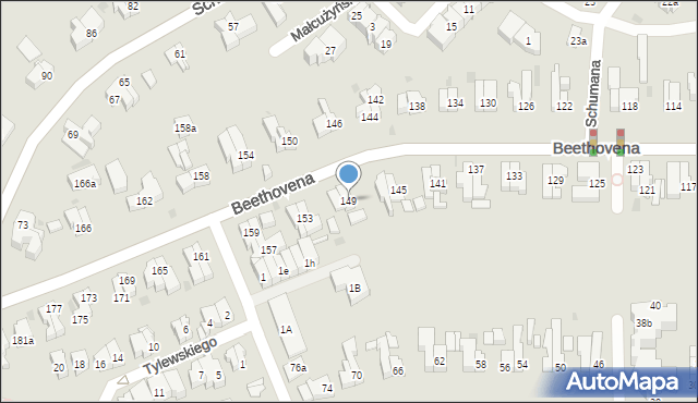 Gdańsk, Beethovena Ludwika, 149, mapa Gdańska