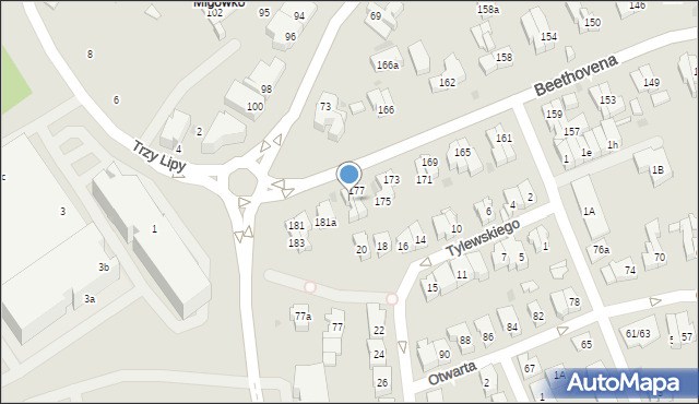 Gdańsk, Beethovena Ludwika, 179, mapa Gdańska