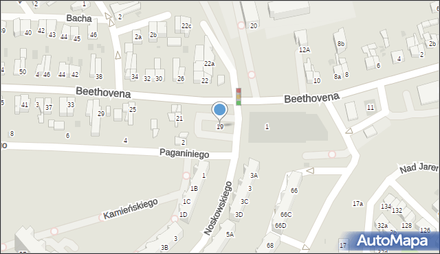 Gdańsk, Beethovena Ludwika, 19, mapa Gdańska