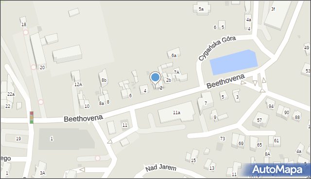 Gdańsk, Beethovena Ludwika, 2a, mapa Gdańska
