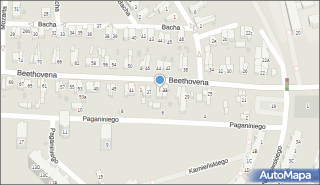 Gdańsk, Beethovena Ludwika, 35, mapa Gdańska