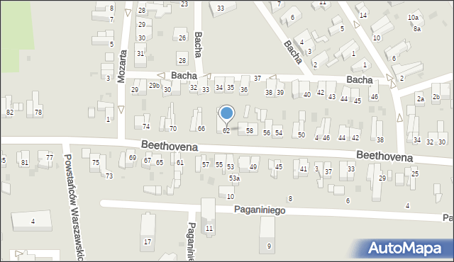 Gdańsk, Beethovena Ludwika, 62, mapa Gdańska