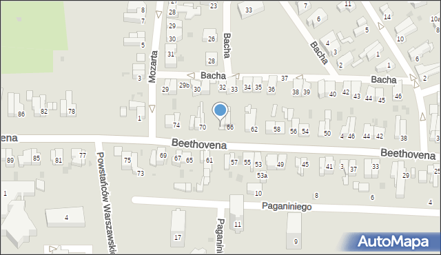 Gdańsk, Beethovena Ludwika, 68, mapa Gdańska