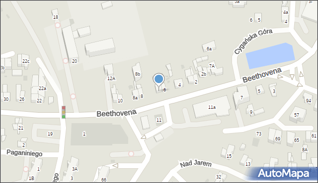 Gdańsk, Beethovena Ludwika, 6a, mapa Gdańska
