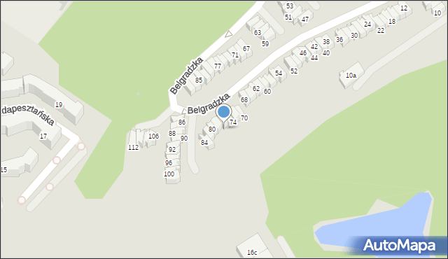 Gdańsk, Belgradzka, 78, mapa Gdańska