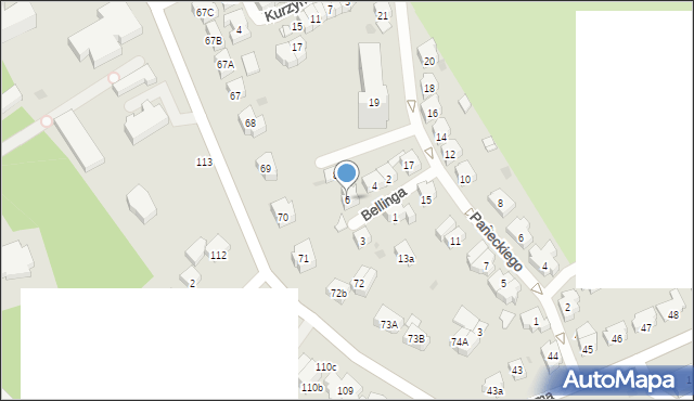 Gdańsk, Bellinga Franciszka, 6, mapa Gdańska