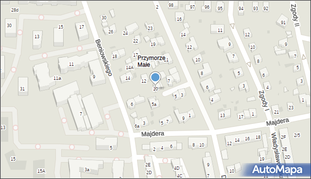 Gdańsk, Beniowskiego Maurycego, 10, mapa Gdańska