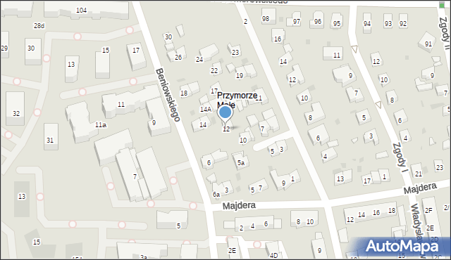 Gdańsk, Beniowskiego Maurycego, 12, mapa Gdańska