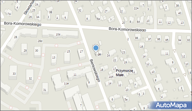 Gdańsk, Beniowskiego Maurycego, 28, mapa Gdańska