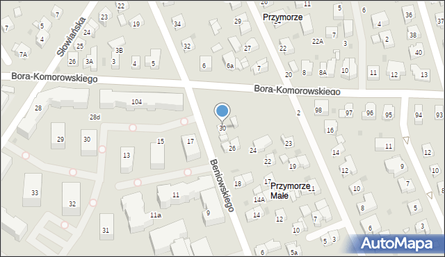 Gdańsk, Beniowskiego Maurycego, 30, mapa Gdańska
