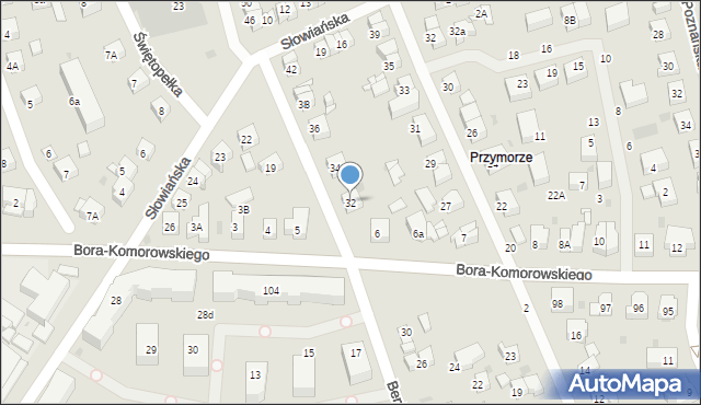 Gdańsk, Beniowskiego Maurycego, 32, mapa Gdańska