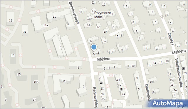 Gdańsk, Beniowskiego Maurycego, 6a, mapa Gdańska