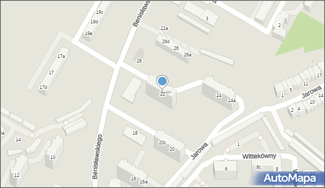 Gdynia, Benisławskiego, 22, mapa Gdyni