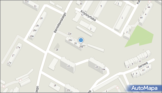 Gdynia, Benisławskiego, 26a, mapa Gdyni