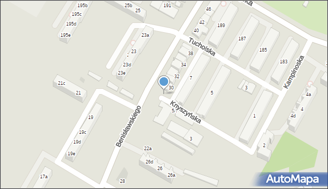 Gdynia, Benisławskiego, 30b, mapa Gdyni