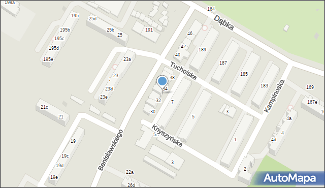 Gdynia, Benisławskiego, 32A, mapa Gdyni