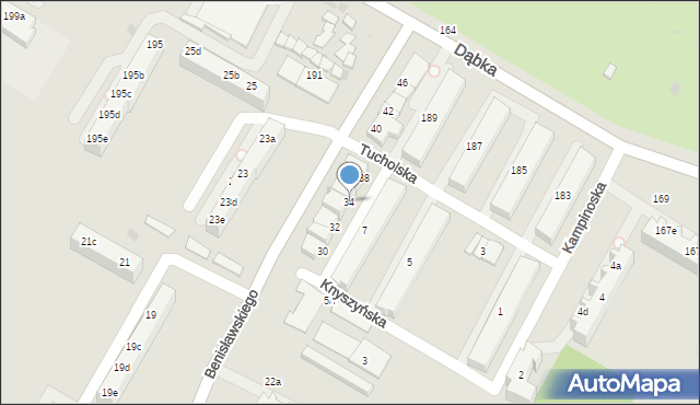 Gdynia, Benisławskiego, 34, mapa Gdyni