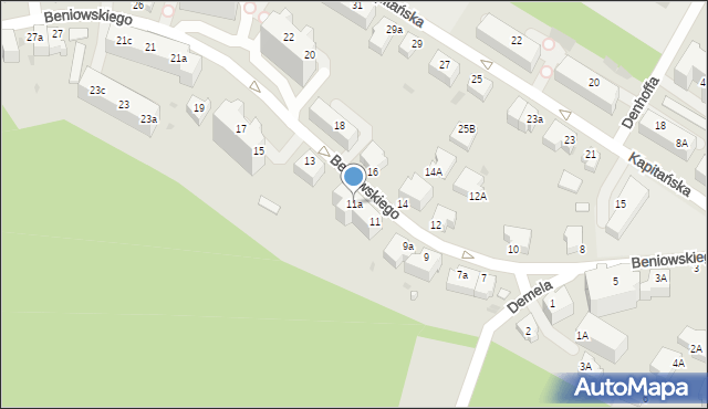 Gdynia, Beniowskiego Maurycego, 11a, mapa Gdyni