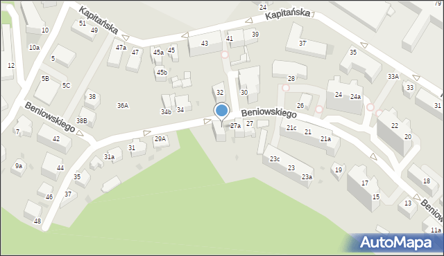 Gdynia, Beniowskiego Maurycego, 27b, mapa Gdyni