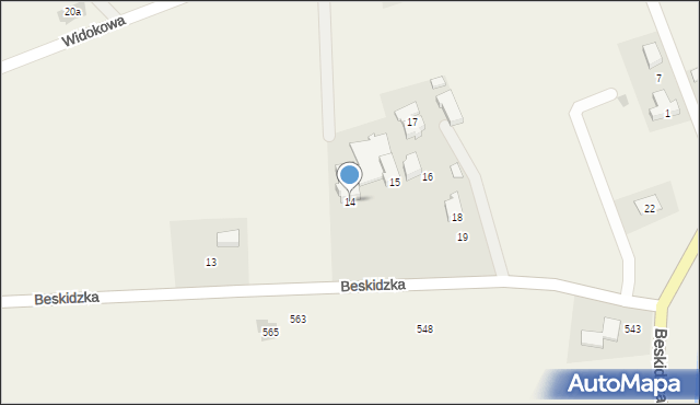 Gierałtowice, Beskidzka, 14, mapa Gierałtowice