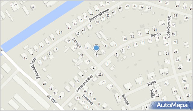 Giżycko, Bema Józefa, gen., 2, mapa Giżycko