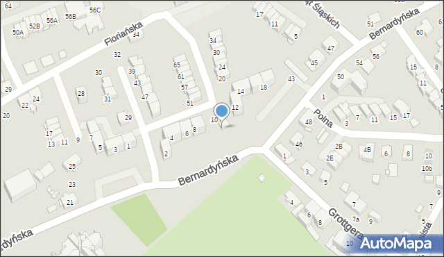 Gliwice, Bernardyńska, 37, mapa Gliwic