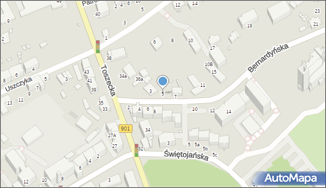 Gliwice, Bernardyńska, 5, mapa Gliwic