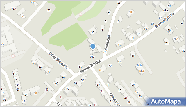 Gliwice, Bernardyńska, 55A, mapa Gliwic