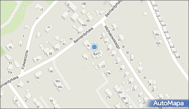 Gliwice, Bernardyńska, 76A, mapa Gliwic