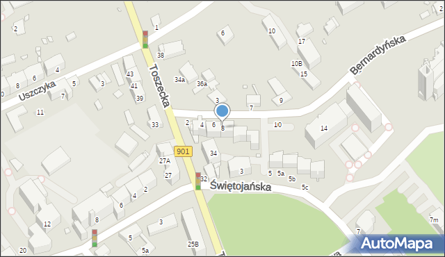 Gliwice, Bernardyńska, 8, mapa Gliwic