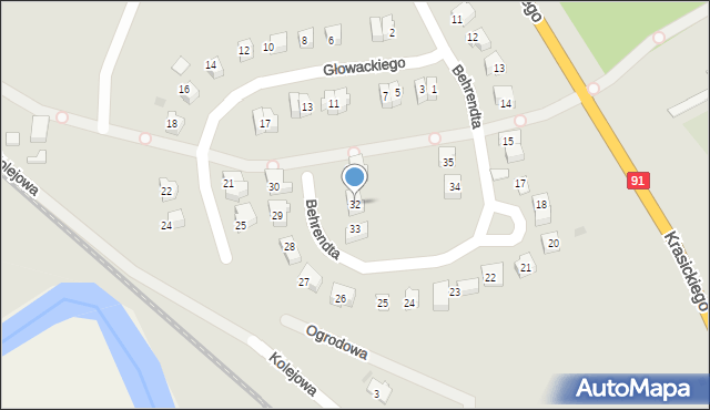 Gniew, Behrendta K., dr., 32, mapa Gniew