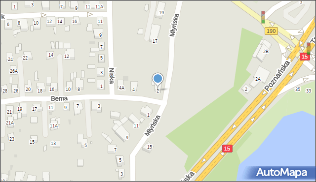 Gniezno, Bema Józefa, gen., 2, mapa Gniezna