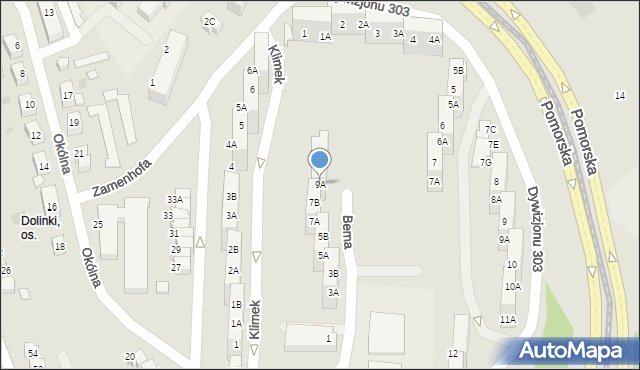 Gorzów Wielkopolski, Bema Józefa, gen., 9A, mapa Gorzów Wielkopolski