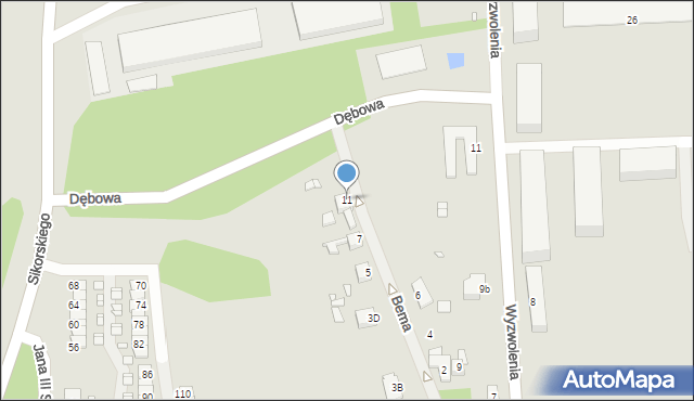 Gubin, Bema Józefa, gen., 11, mapa Gubin